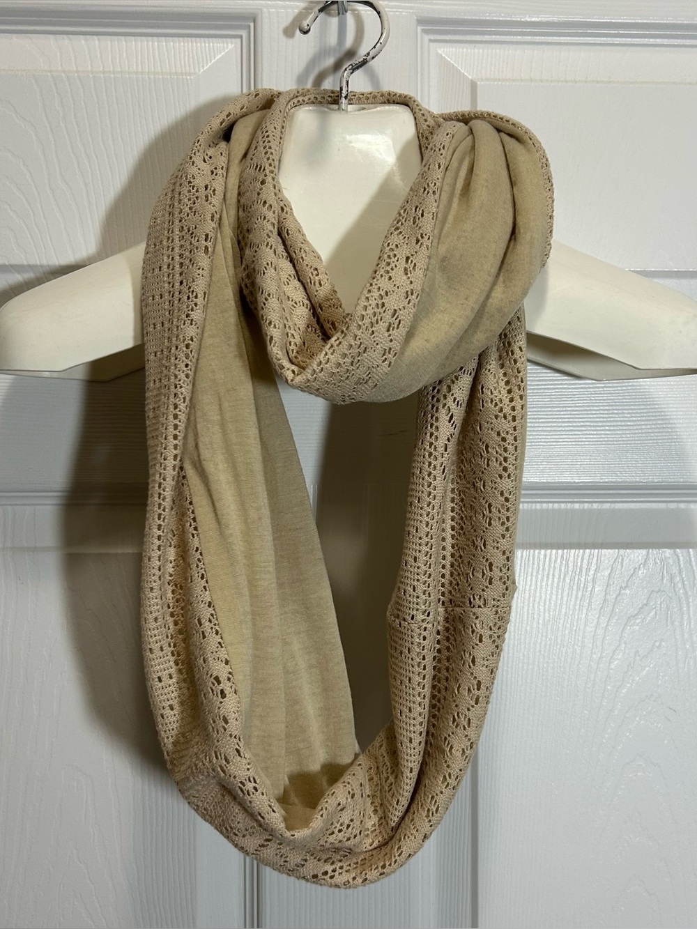 Light Beige Lace Infinity Scarf